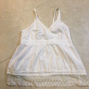 NWOT 22/24 Lane Bryant White Babydoll Tank Top